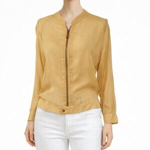 Silvia Tcherassi tan sheer fabric zipper up top size 8